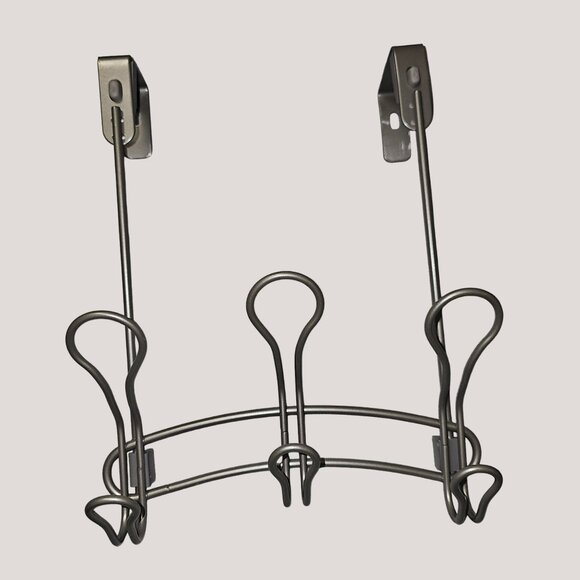 Mainstays Over-The-Door Metal Double Hook Hanger For Coats Hats & Accessories - Picture 1 of 2